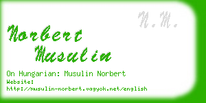 norbert musulin business card